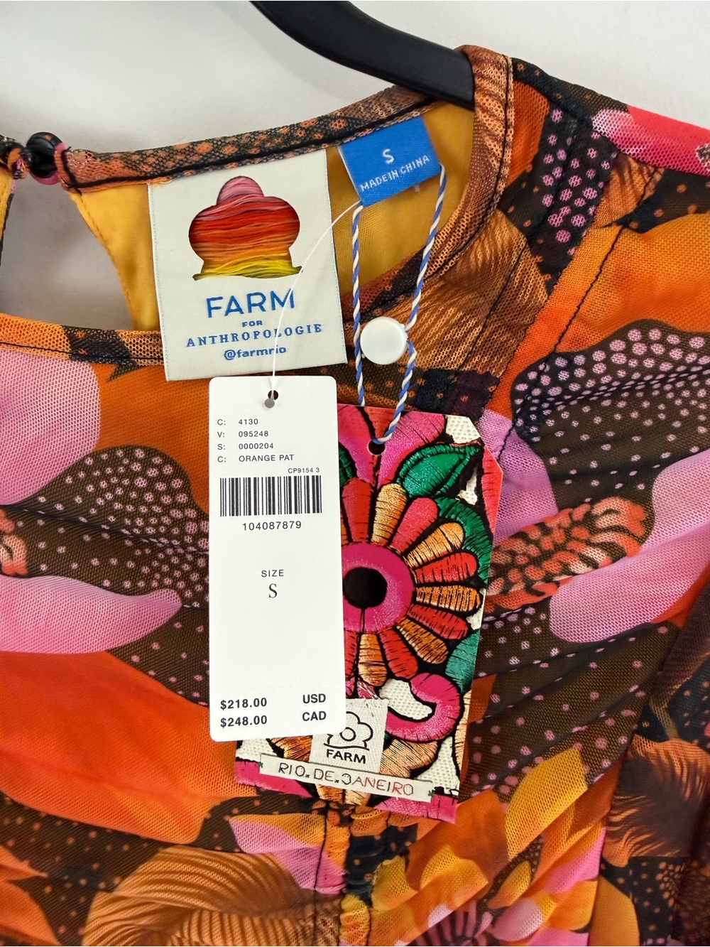 Farm Rio x Anthropologie Long Sleeve Ruched Midi Dress Size S Floral Print NWT - Picture 13 of 15